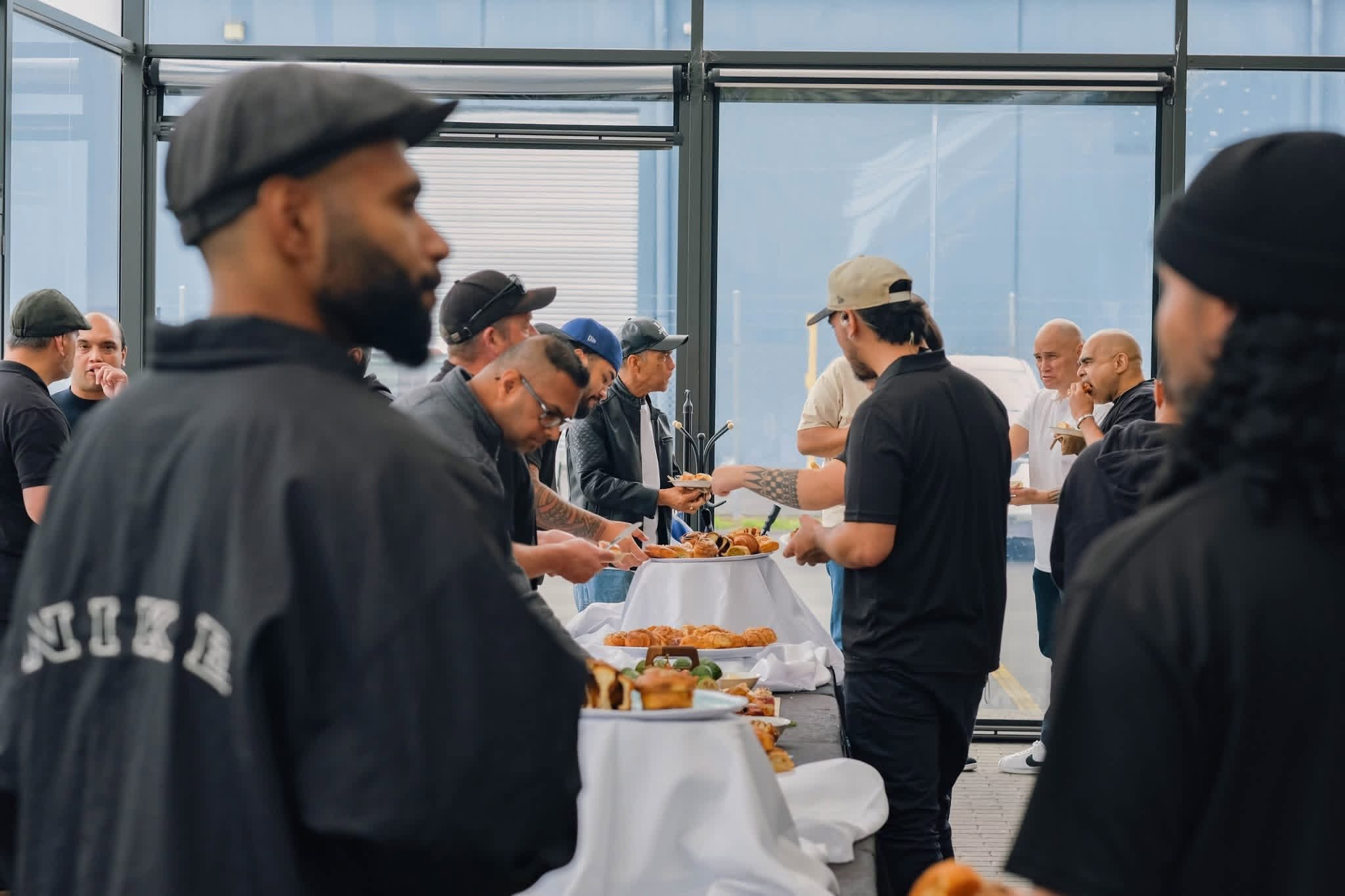 Delegates sharing food and conversation