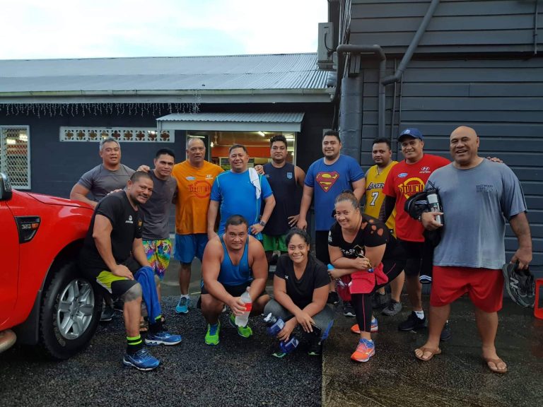 Bootcamp participants gathered outside a training venue