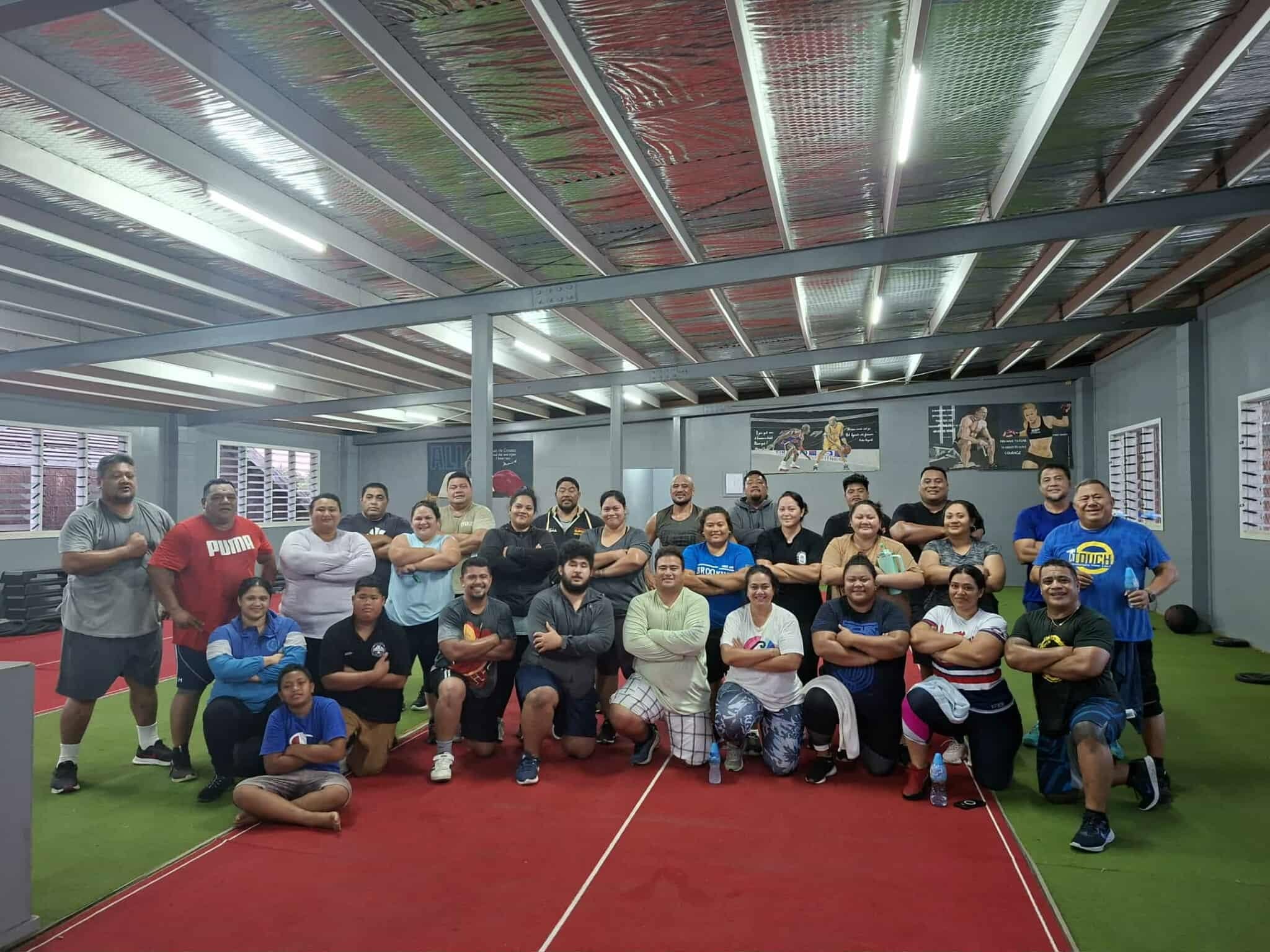 Participants gathered in a fitness centre